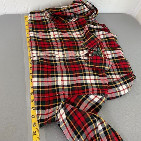 LRL Ralph Lauren Womens Button Up Top Medium Plaid Flannel Western Equestrian - Picture 7 of 9
